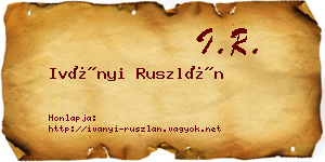 Iványi Ruszlán névjegykártya