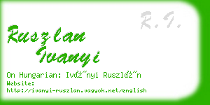 ruszlan ivanyi business card